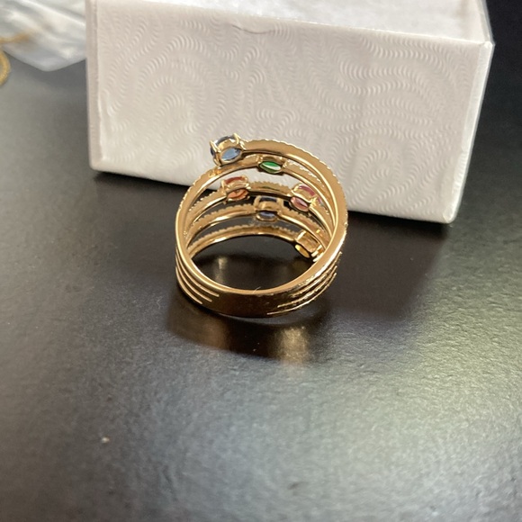 Effy Watercolors diamond and sapphire ring in 14k yellow gold - Picture 3 of 7